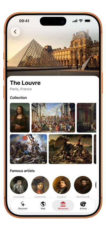 The MuzeeArt app on iPhone